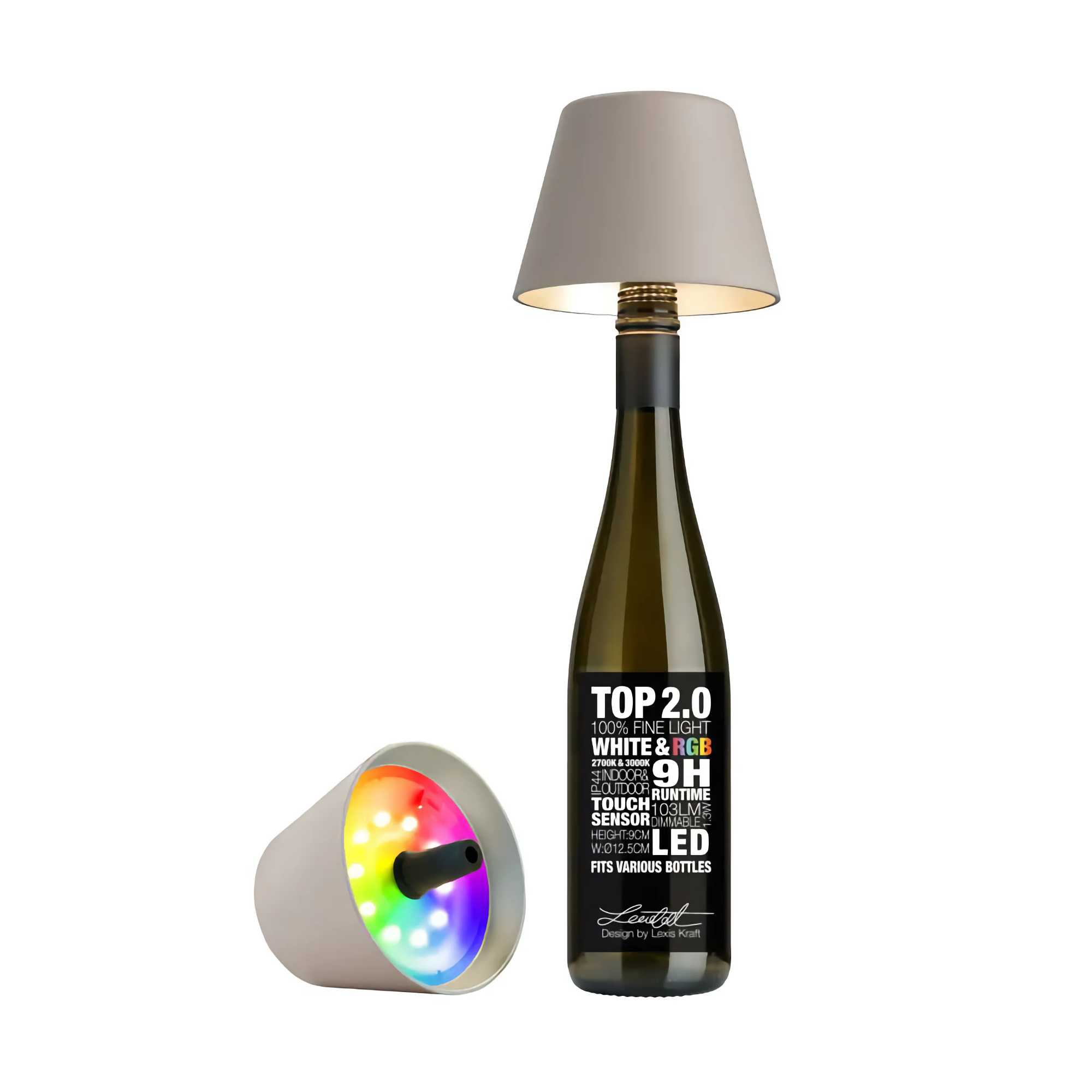 Sompex TOP 2.0 bottle light. sand