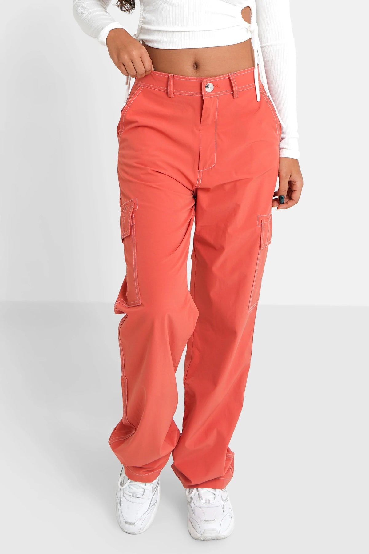 DEMI FLUID CARGO PANTS _ orange