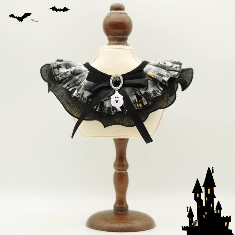 Casual Cotton Polyester Halloween Skull Pet Collar