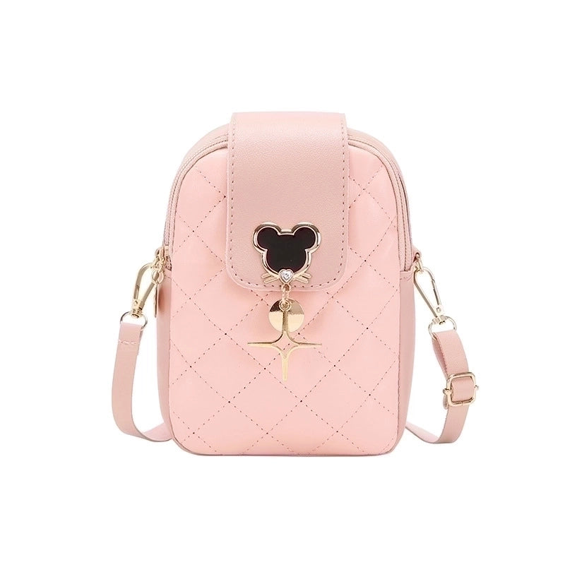 Fashion Solid Color Lingge Square Buckle Crossbody Bag