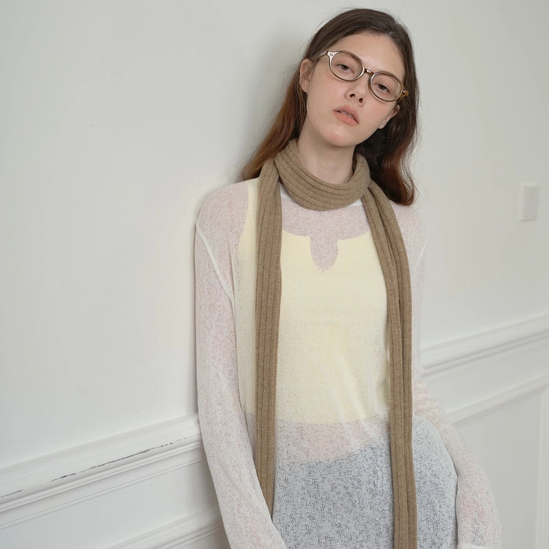 Women's Minimalist Streetwear Solid Color Acrylic Knitted Scarf