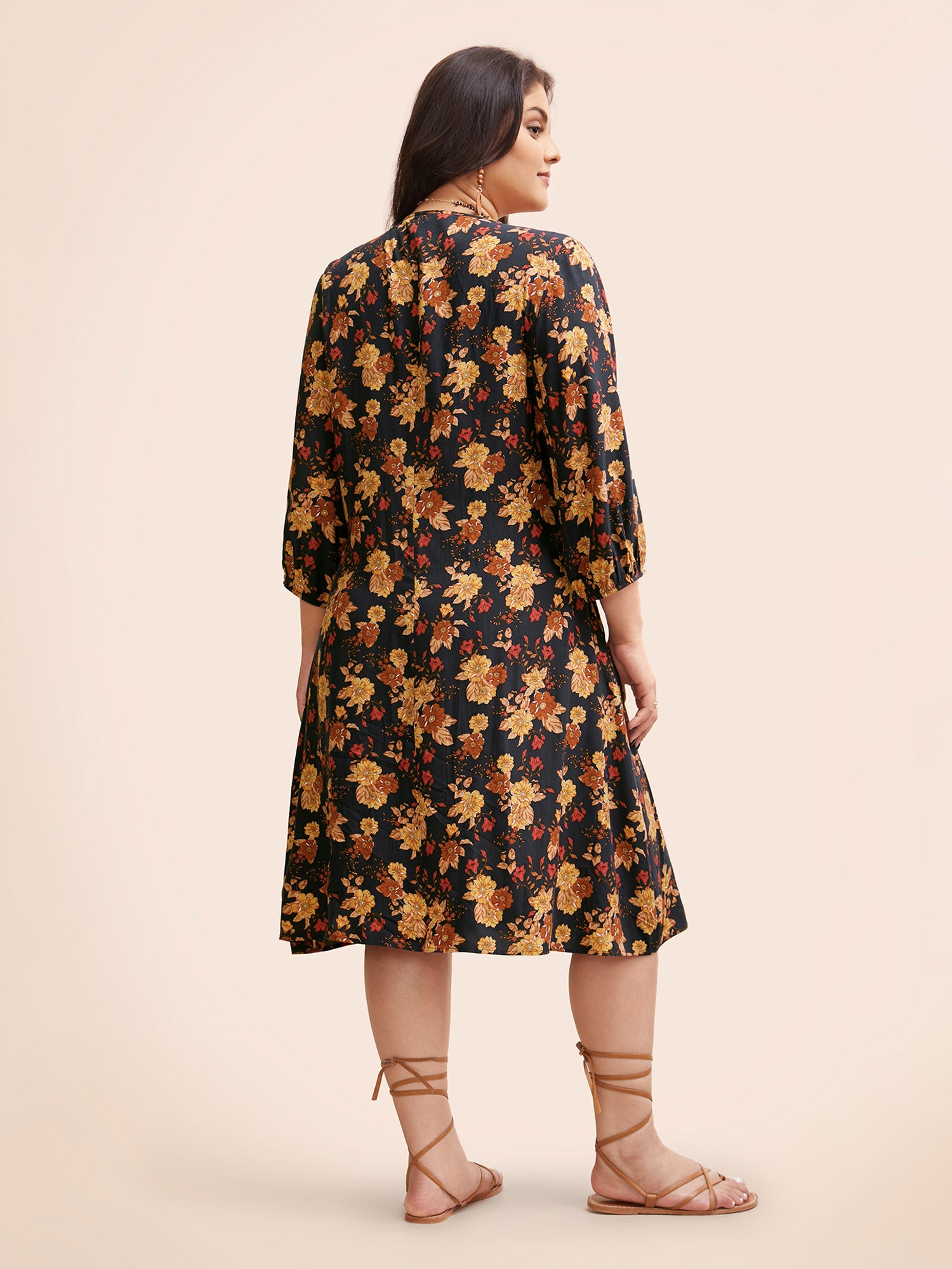 Supersoft Essentials Floral Print Pocket V Neck Dress