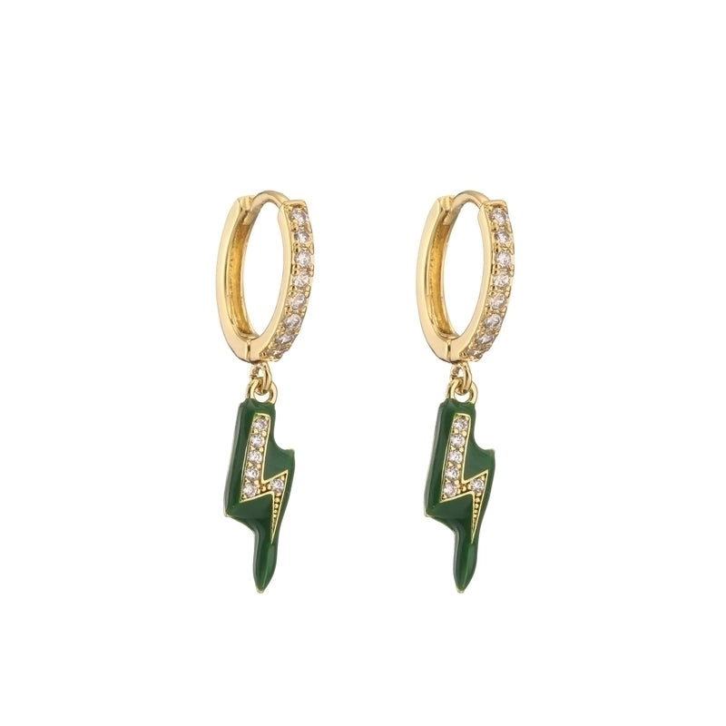 Cute Heart Plating Copper Zircon Copper Earrings