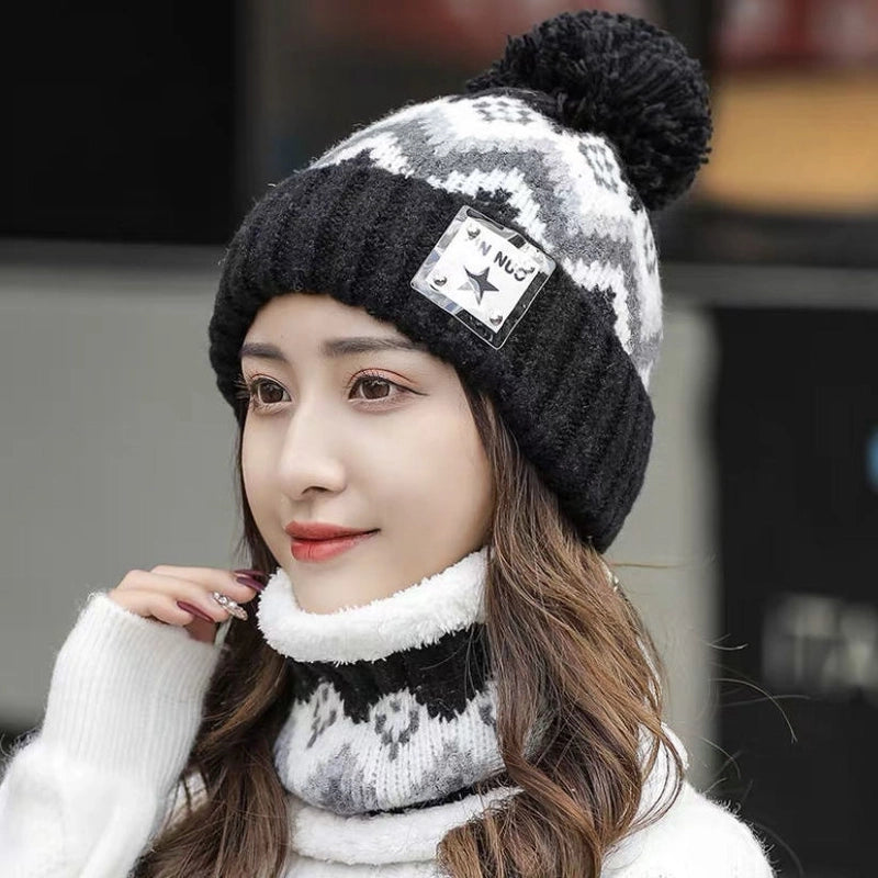 Women's Minimalist Color Block Eaveless Wool Cap