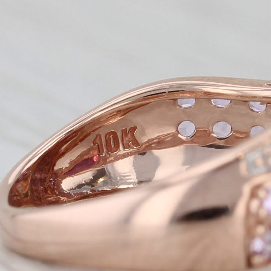 2.39ctw Garnet Pink Sapphire Diamond Halo Ring 10k Rose Gold Size 5