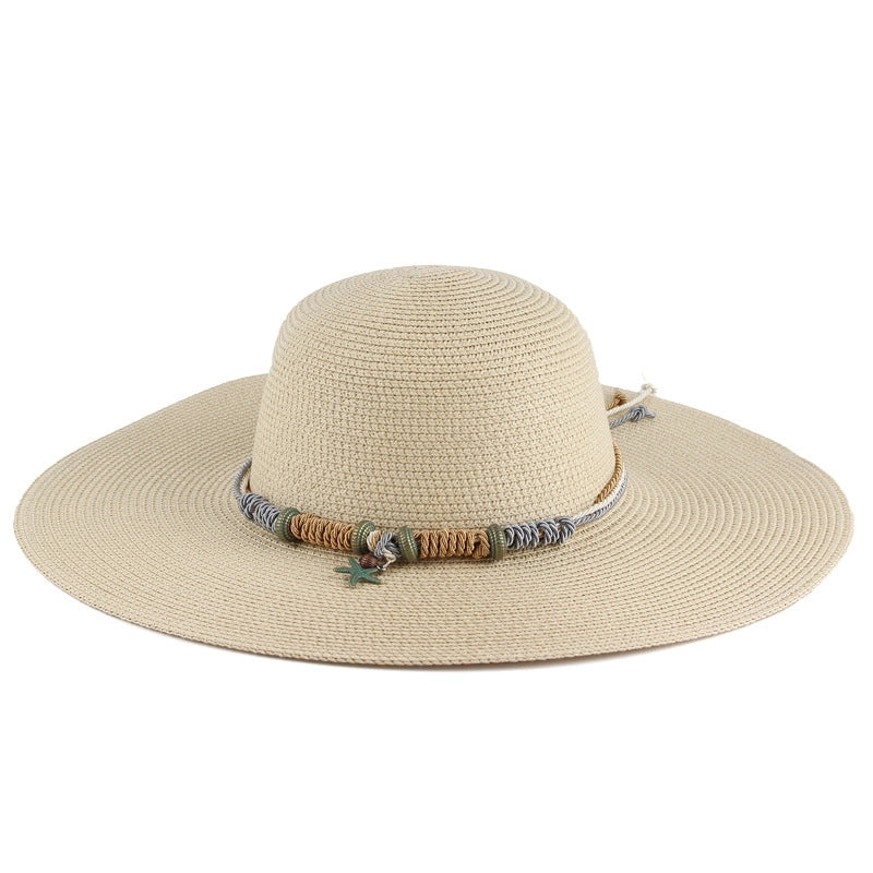 Women's Korean Style Solid Color Big Eaves Straw Hat
