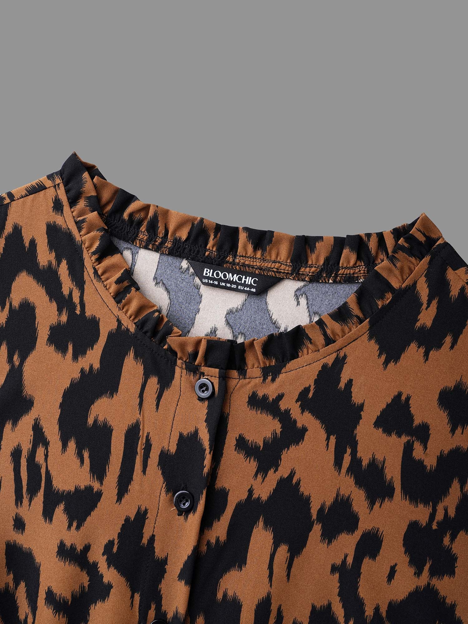 Leopard Print Stretchy Waist Belted Dress