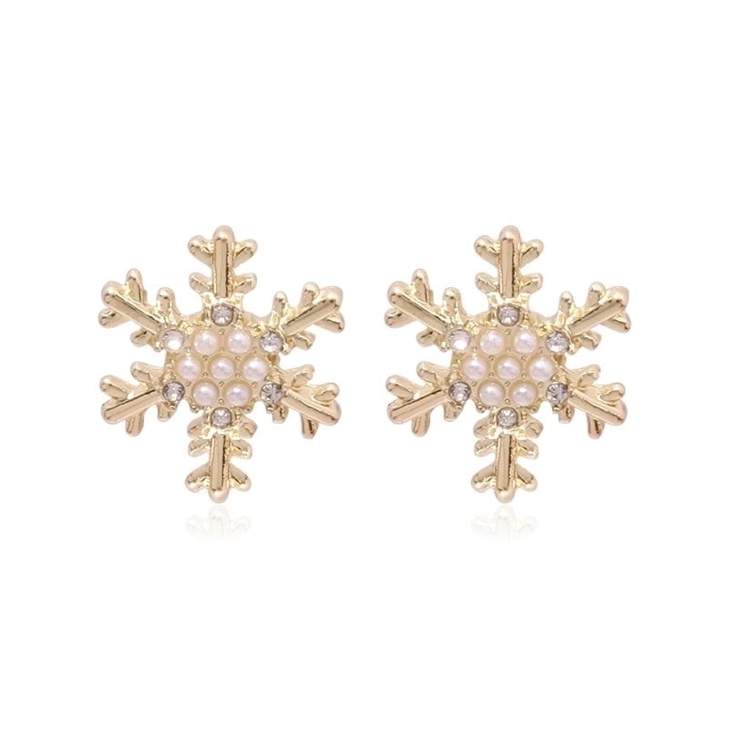 Fashion Christmas Tree Bell Snowflake Alloy Rhinestones Ear Studs