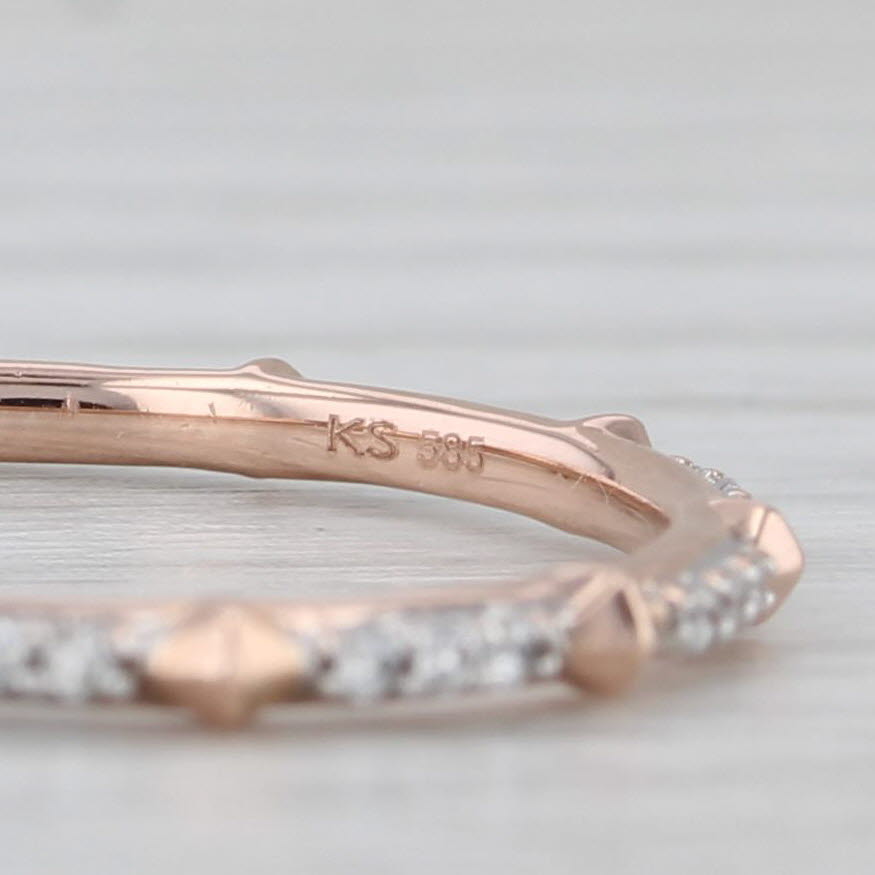 0.15ctw Diamond Wedding Ring 14k Rose Gold Stackable Eternity Band Size 7.25