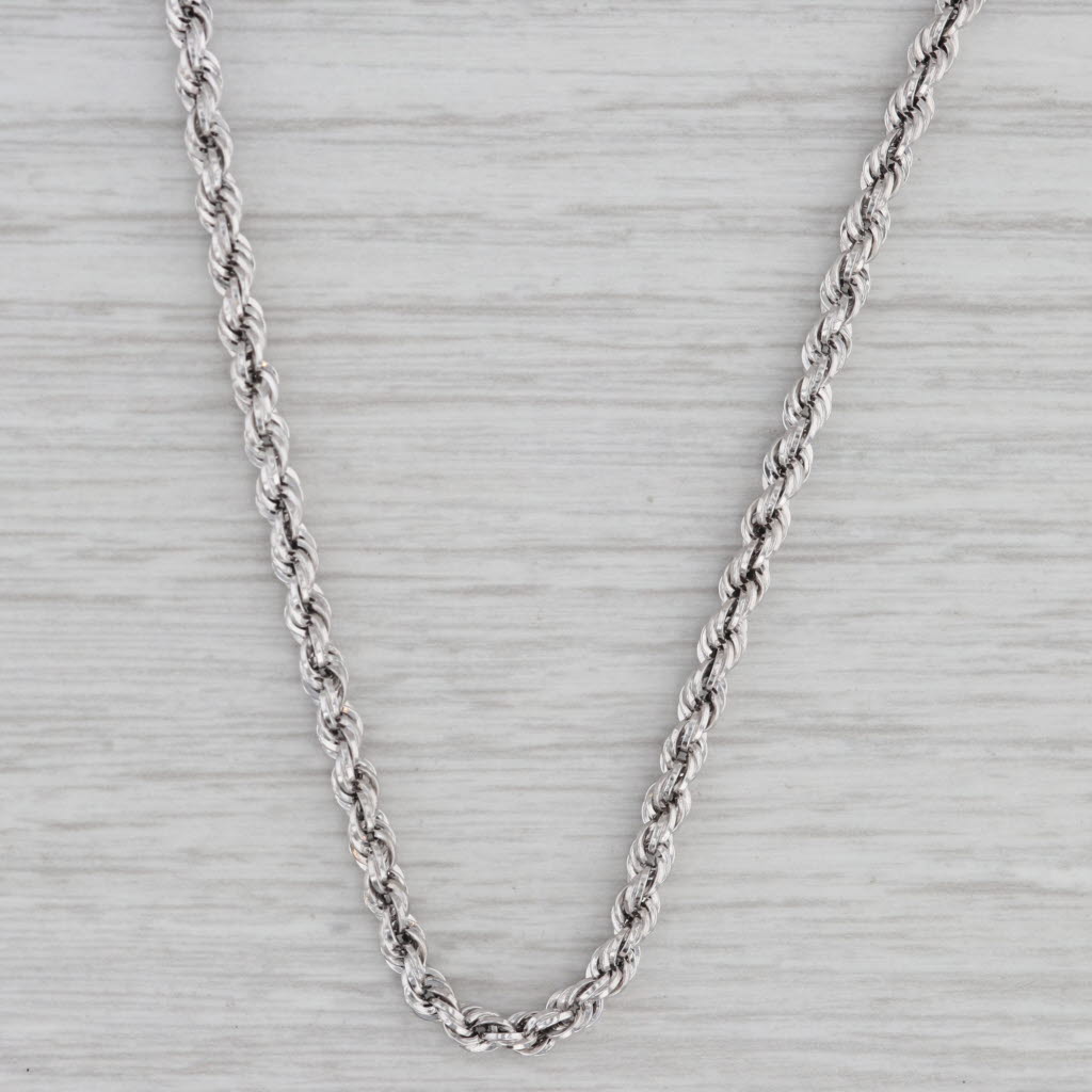Rope Chain Necklace 14k White Gold 18 2.9mm