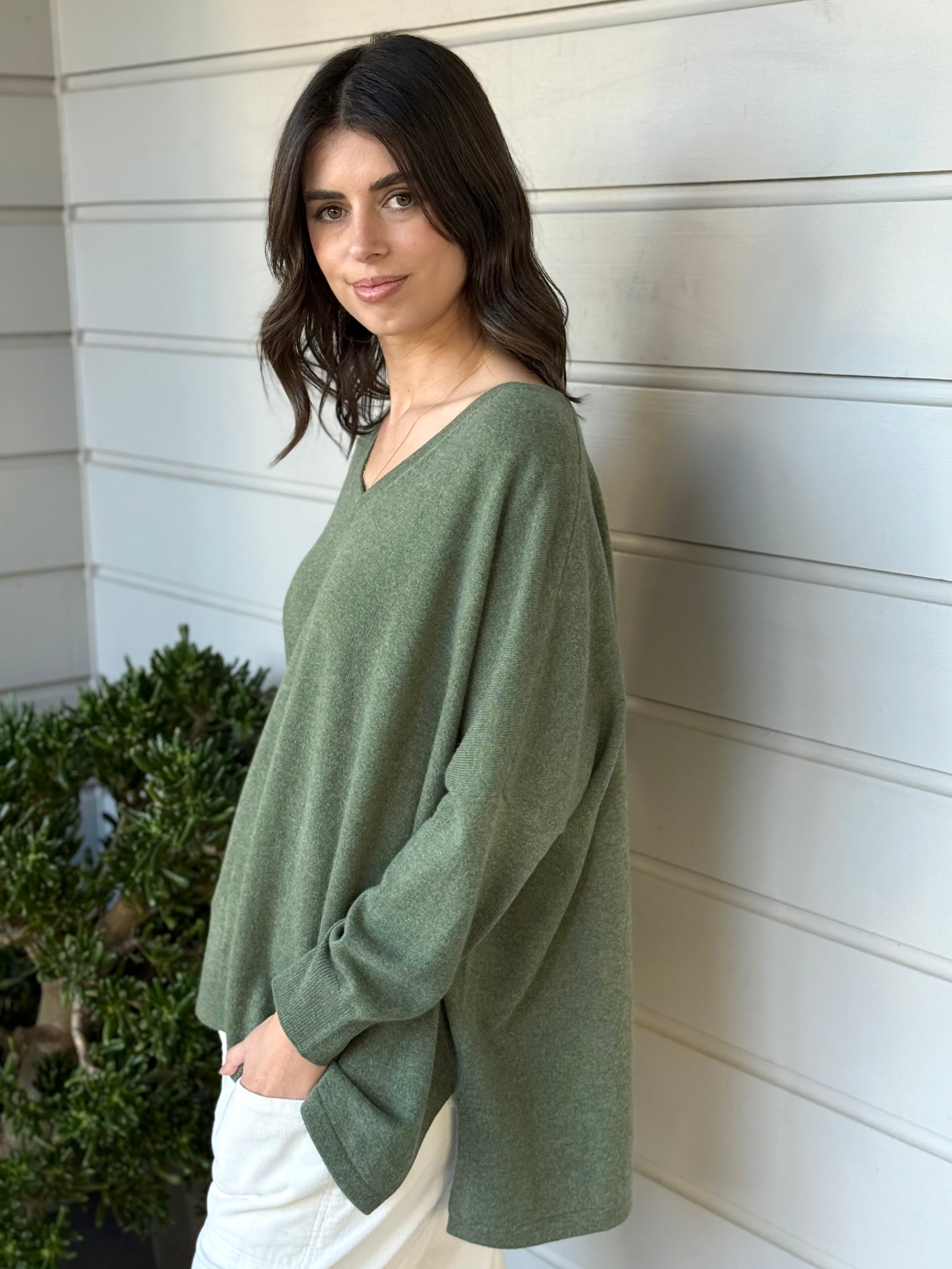 relaxed boyfriend knit-winter sage cashmere