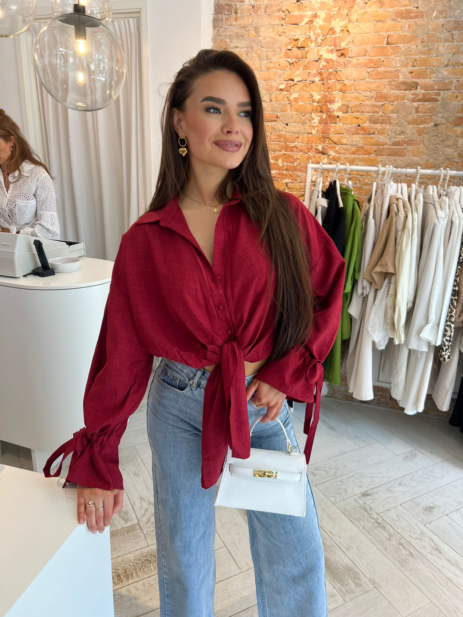 Charlie cropped blouse bordeaux