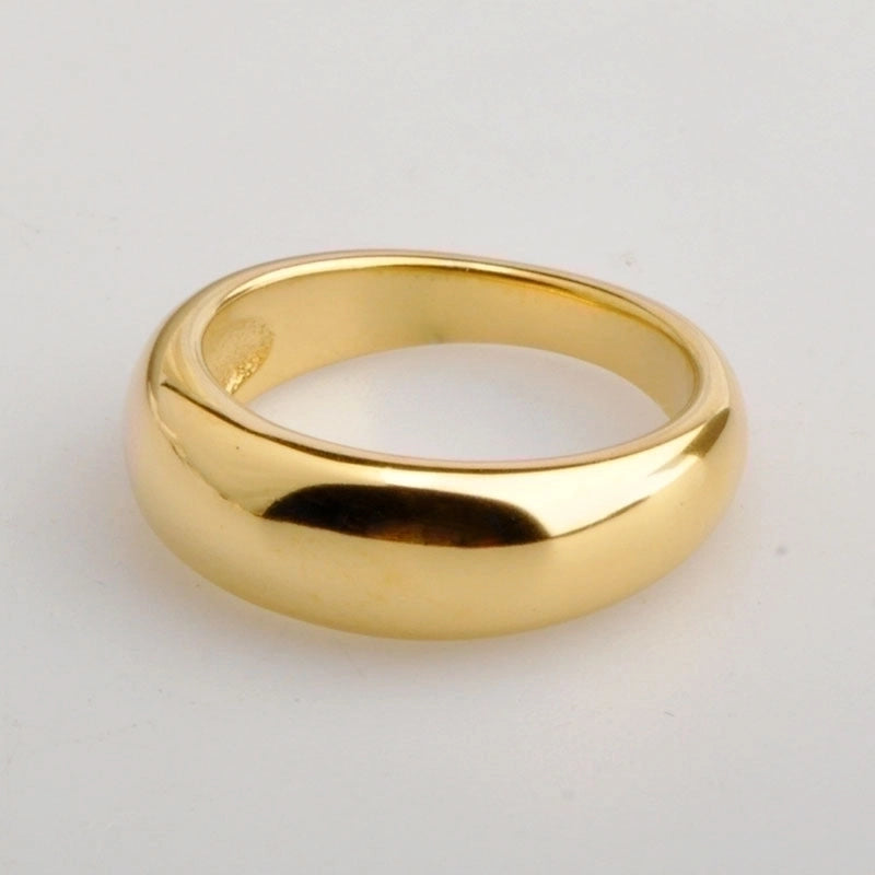 Minimalist Solid Color Stainless Steel 18K Gold Plated Plating Rings