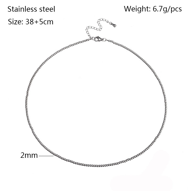 Modern Style Round Stainless Steel Necklace