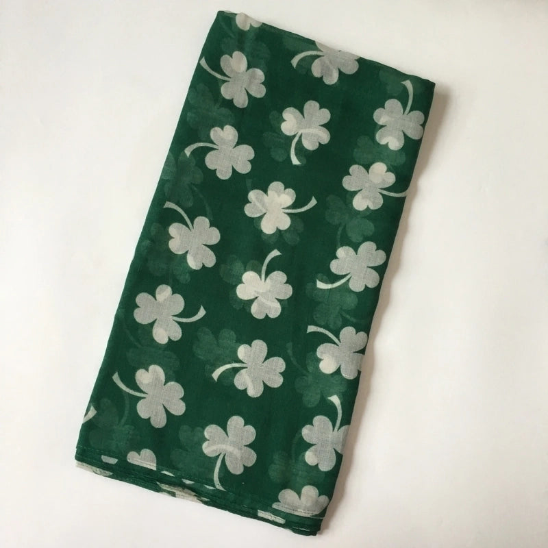 Unisex Ig Style Shamrock Polyester Printing Scarf