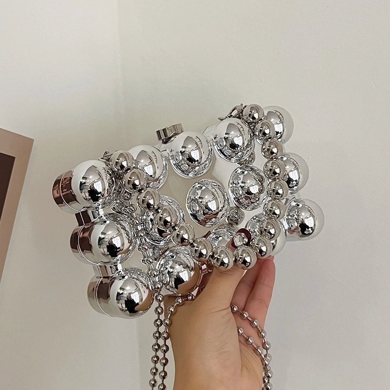 Women's Small All Seasons Arylic Ball Elegant Lock Clasp Square Bag