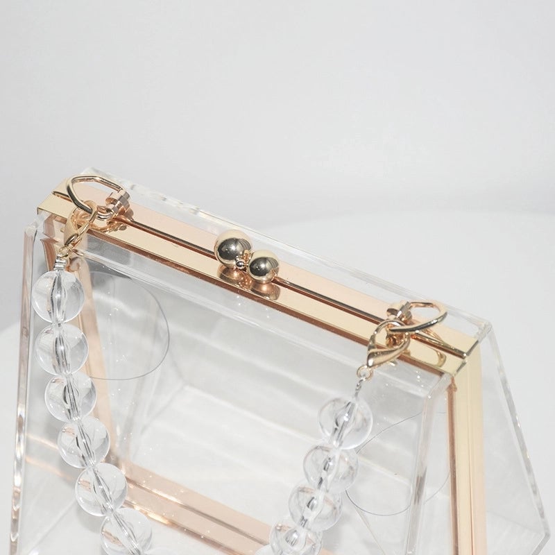 Women's Small Arylic Solid Color Vintage Style Square Lock Clasp Evening Bag