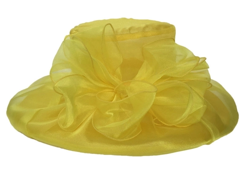Women's Elegant Solid Color Flowers Wide Eaves Fedora Hat