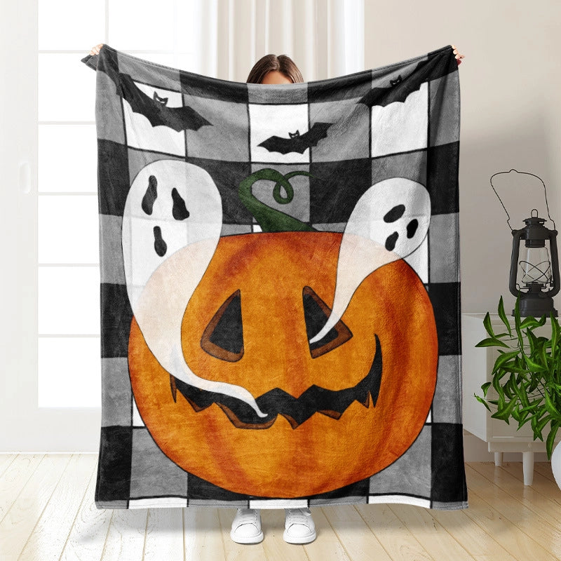 Halloween Cute Pumpkin Bat Ghost Polyester Blanket Couch & Sofa Decor