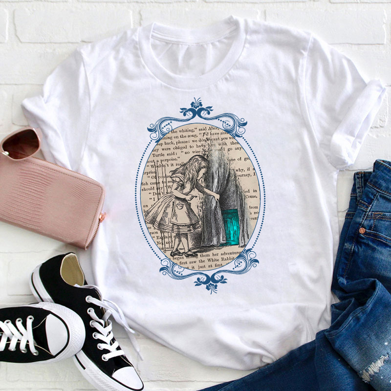 Follow The White Rabbit Teacher T-Shirt