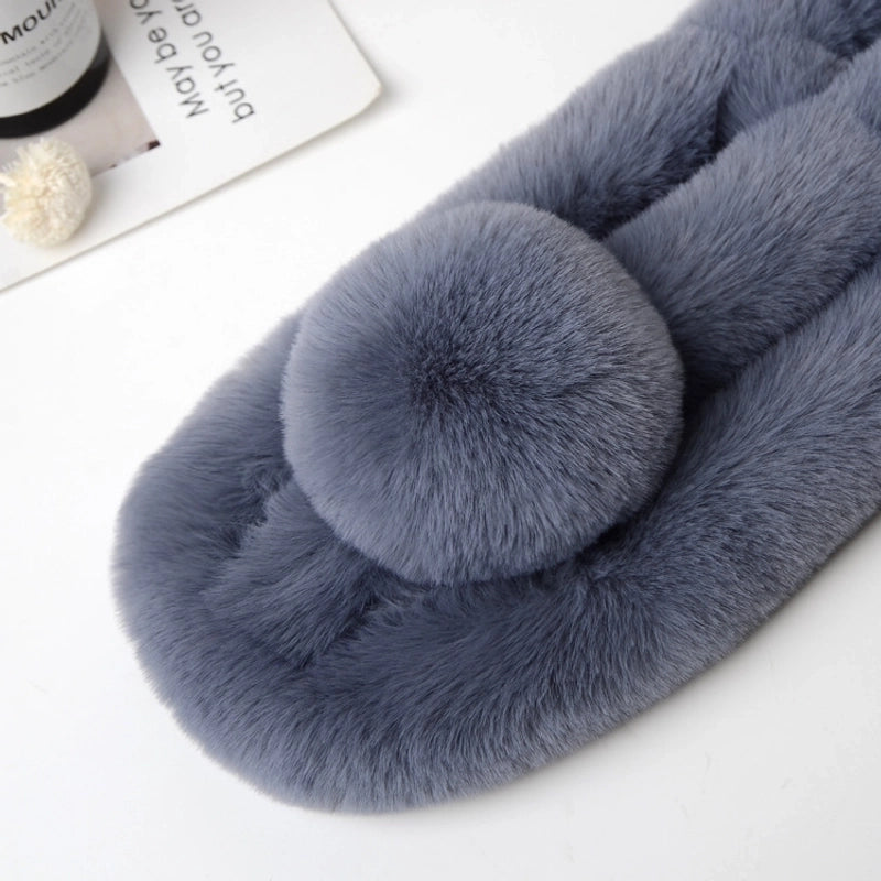 Unisex Elegant Vintage Style Solid Color Imitation Fur Scarf