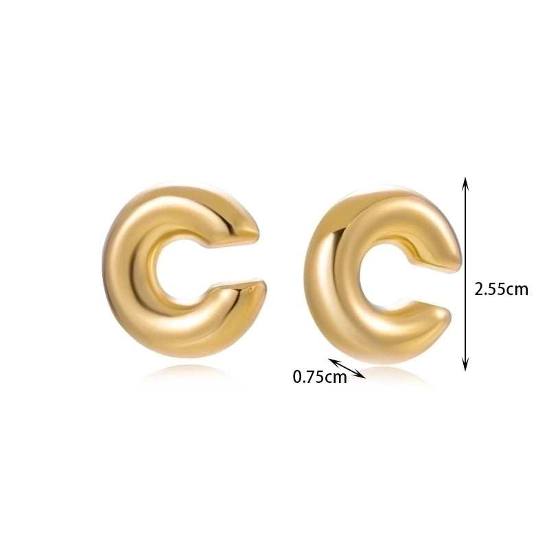1 Pair Vintage Style French Style Minimalist C Shape Copper Earrings