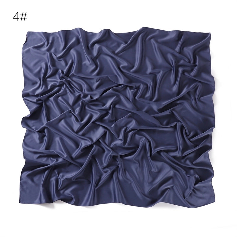 Women's Minimalist Solid Color Satin Silk Scarf