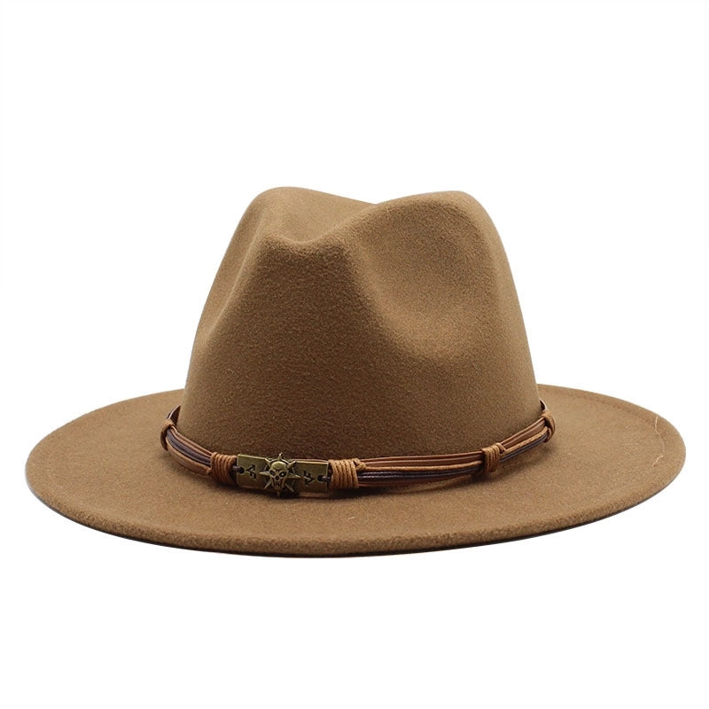 Unisex Skull Light Body Flat Eaves Fedora Hat