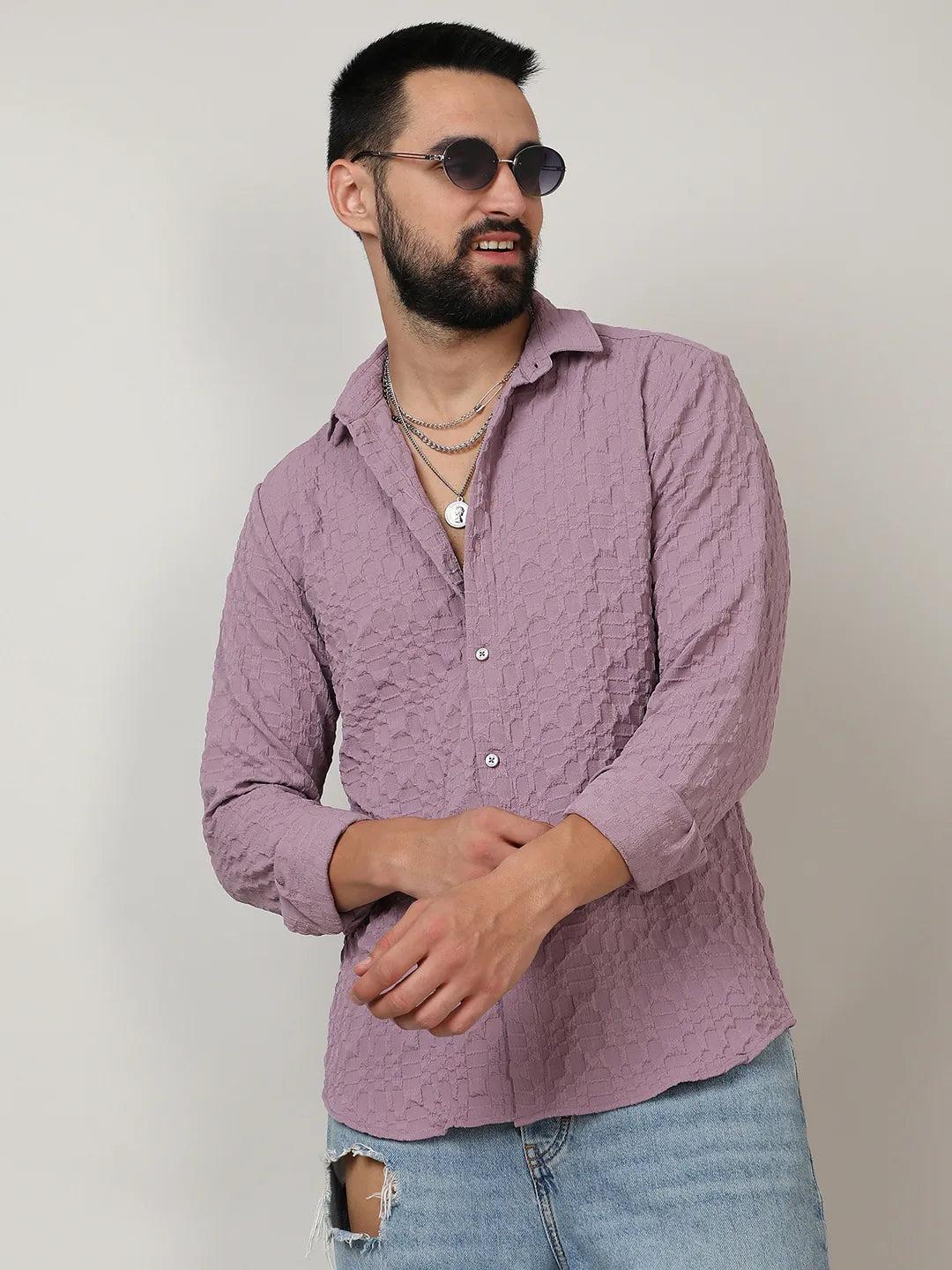 Embossed Geometric Shirt