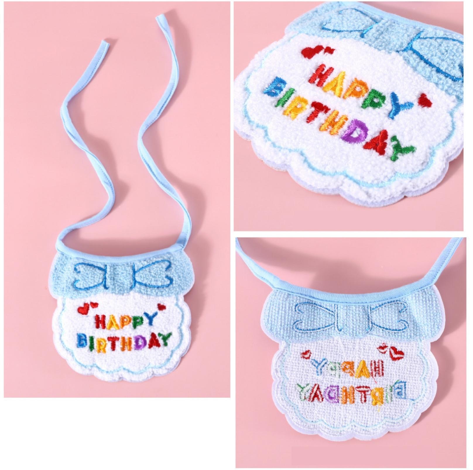 Pet Birthday Ensemble - Embroidered Accessory with Bowtie