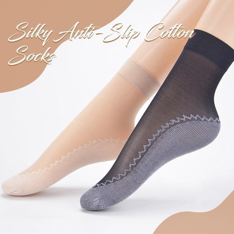 Silky Anti-Slip Cotton Socks5 pairs/set