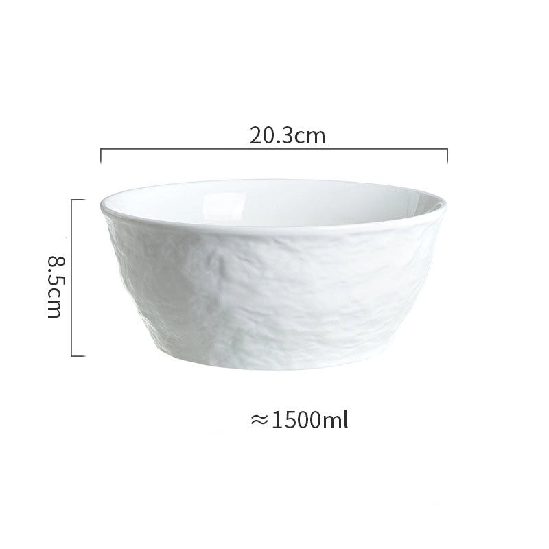 Ceramic Bowl Dish Tableware Household Plate Fish Plate Dish Soup Bowl Rice Bowl Simple Light Luxury Noodle Bowl