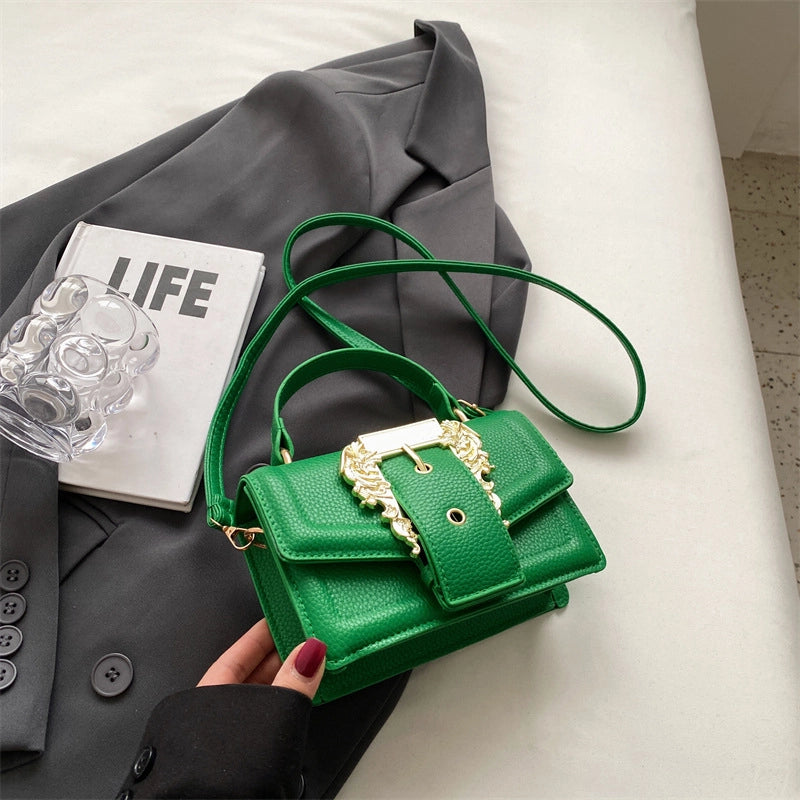 Women's Medium Pu Leather Solid Color Streetwear Square Magnetic Buckle Shoulder Bag Handbag Crossbody Bag
