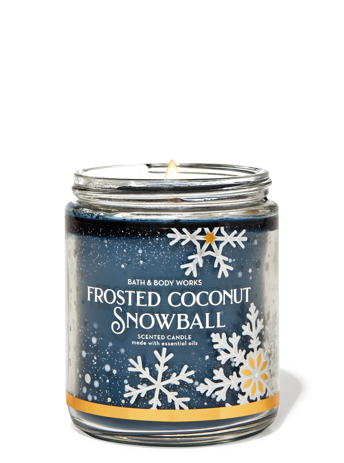 Bath & Body Works Frosted Coconut Snowball Single Wick Candle