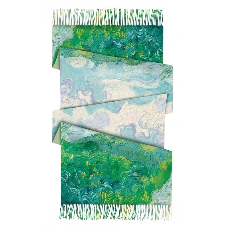 Women's Retro Oil Painting Polyester Silk Scarves