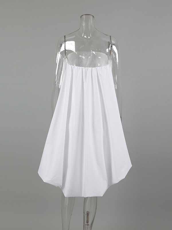 High-Low Sleeveless Elasticity Pleated Solid Color Split-Joint Tube Blouses&Shirts Tops
