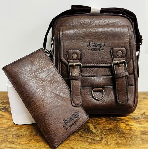 Men' Crossbody Bag Wallet Set