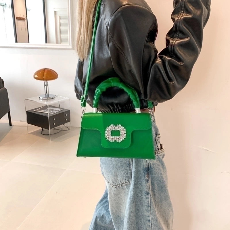 Women's All Seasons Pu Leather Solid Color Streetwear Square Magnetic Buckle Handbag