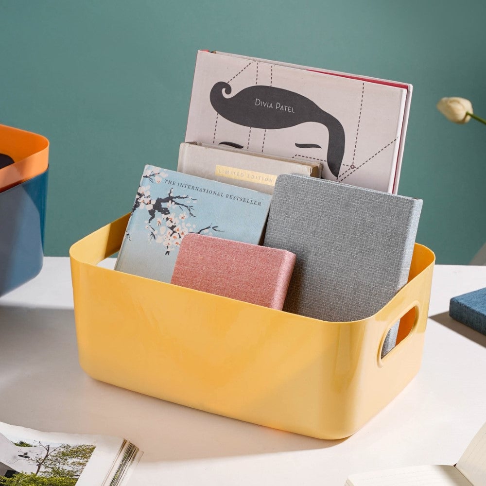 Essentials Storage Basket Yellow Set Of 2 11 Inch