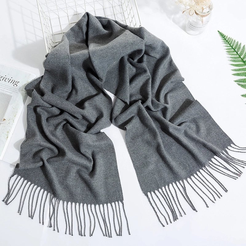 Adult Scarves Autumn And Winter New Tide Fashion Fashion Pure Color Scarf Men's Warm Cashmere Scarf