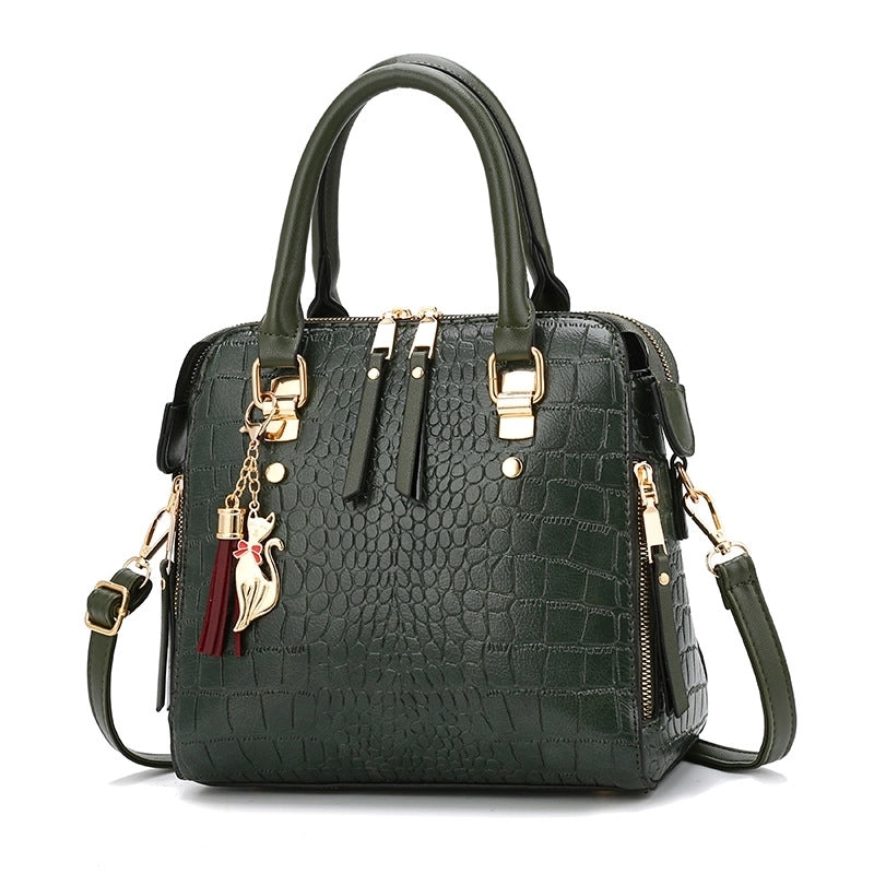 Women's Large Pu Leather Solid Color Streetwear Square Zipper Shoulder Bag Handbag Crossbody Bag