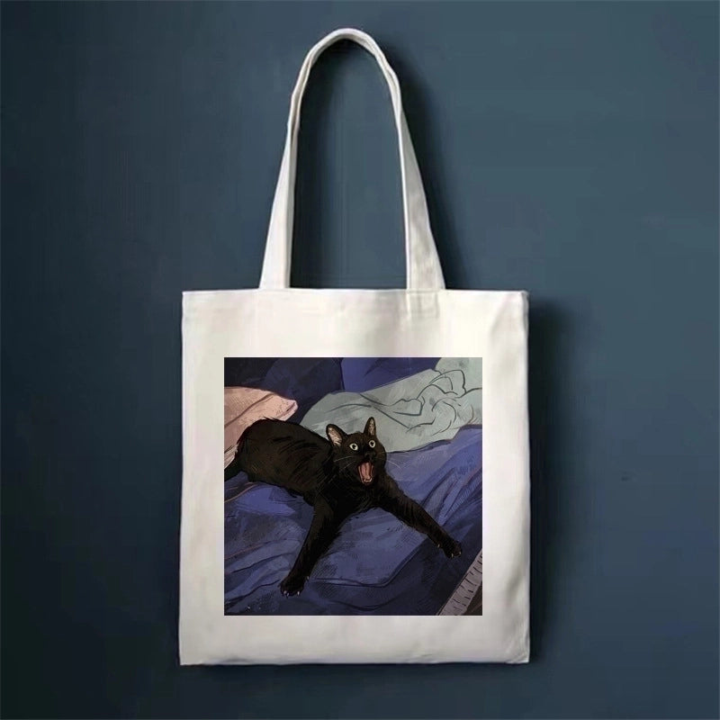 Women's Minimalist Cat Shopping Bags