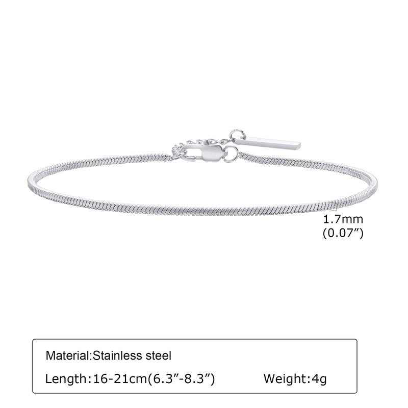 Minimalist Solid Color 201 Stainless Steel Bracelets In Bulk