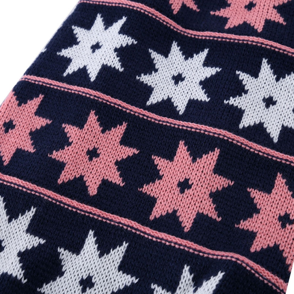 Star Printed Puppy Sweater Dress