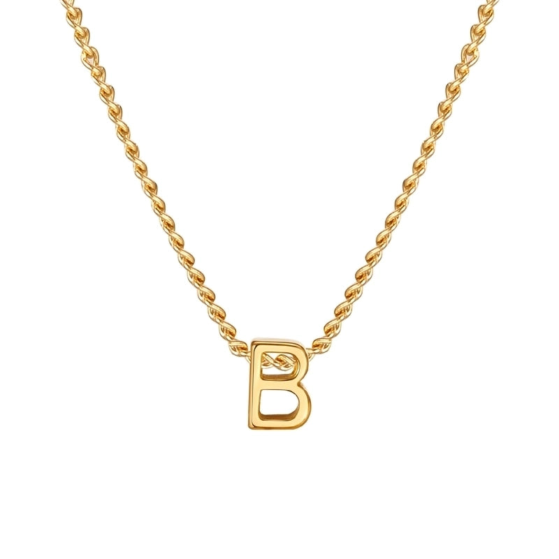 Elegant Letter 201 Stainless Steel 18K Gold Plated Pendant Necklace