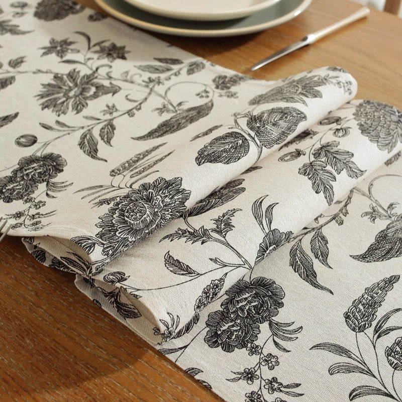 Retro Stripe Plaid Flower Cotton And Linen Tablecloths