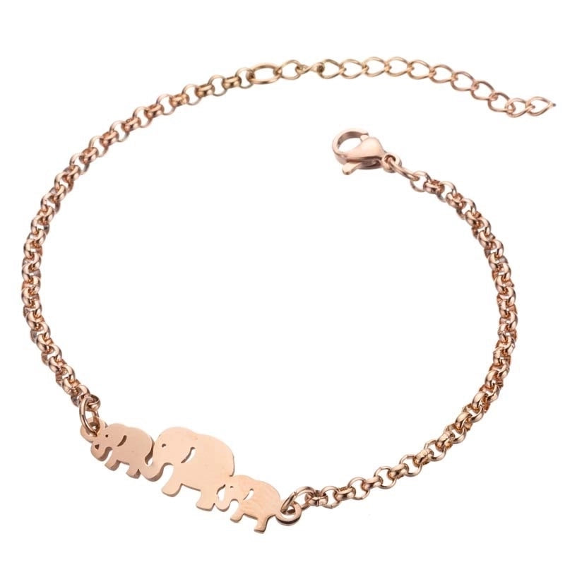 Women's Fashion Heart Butterfly Elephant Stainless Steel No Inlaid Bracelets Plating Stainless Steel Bracelets