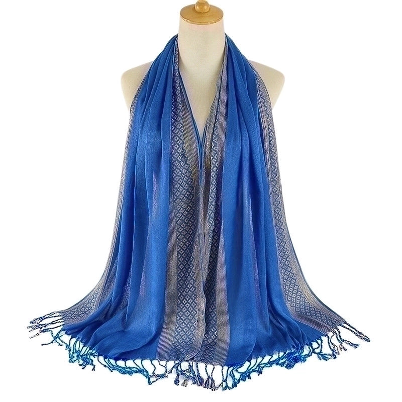 Women's Minimalist Color Block Cotton Scarf