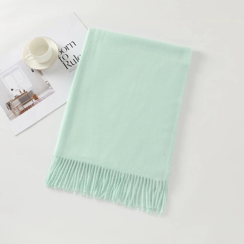 Cashmere Scarf Women Autumn And Winter Solid Color Simple Scarf Sweet Shawl Thick Warm Scarf