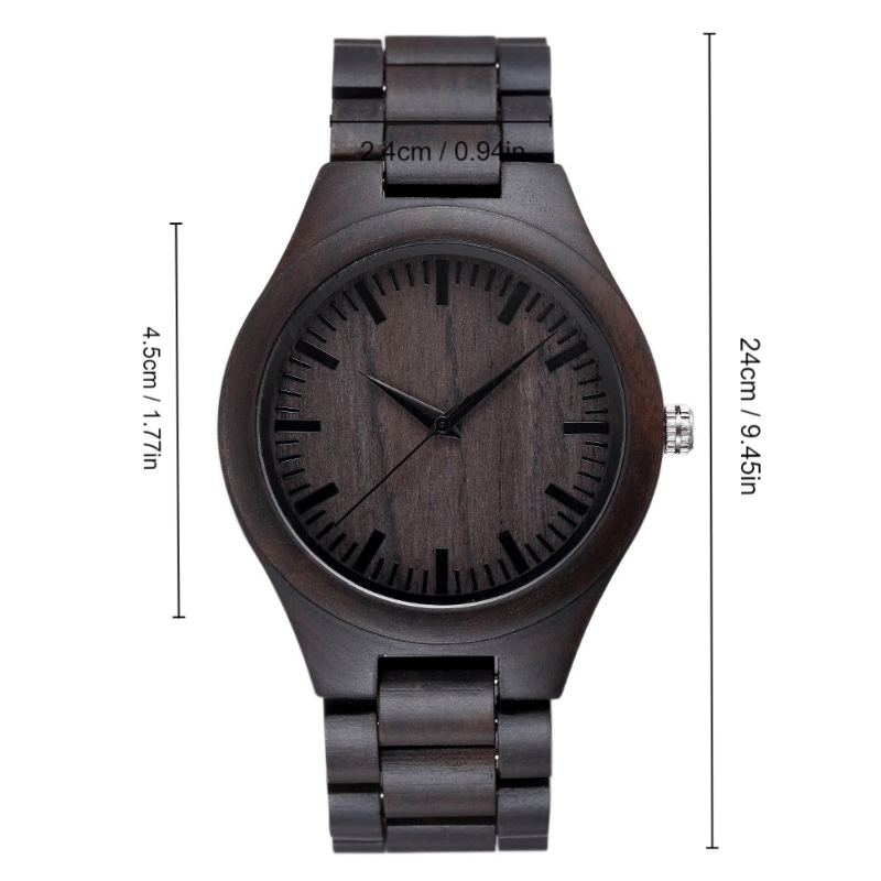 Wooden Watch, Vintage Pointer Round Wrist Watch Men's Accessories